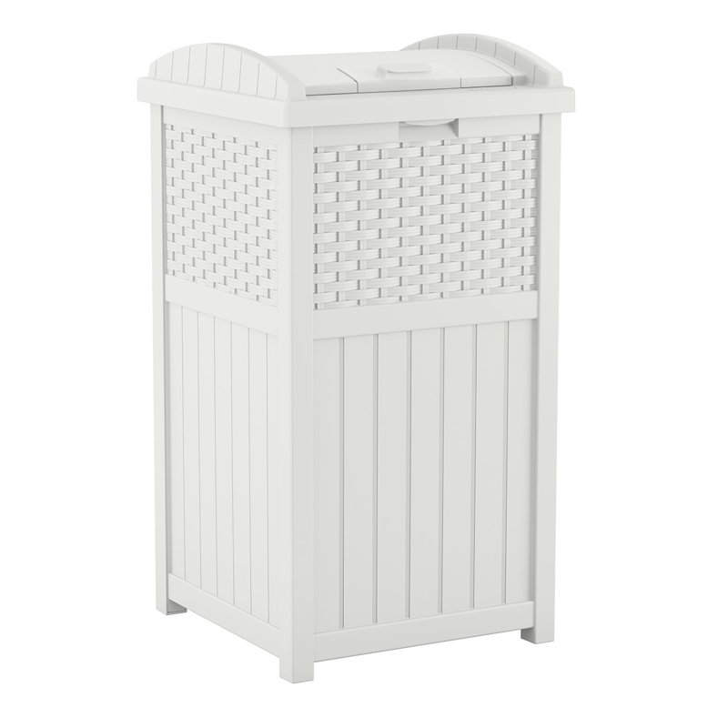 Suncast 33 Gallon Manual Lift Trash Hideaway Container & Reviews Wayfair
